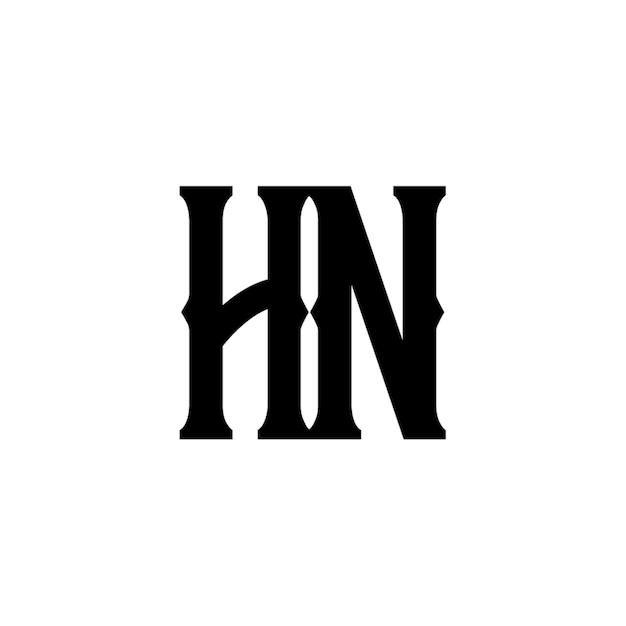 Diseño del logotipo HN monograma letra texto nombre símbolo monocromático logotipo alfabeto carácter logotipo simple