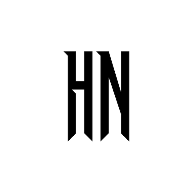 Diseño del logotipo HN monograma letra texto nombre símbolo monocromático logotipo alfabeto carácter logotipo simple