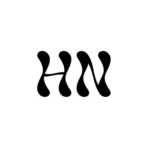 Diseño del logotipo HN monograma letra texto nombre símbolo monocromático logotipo alfabeto carácter logotipo simple