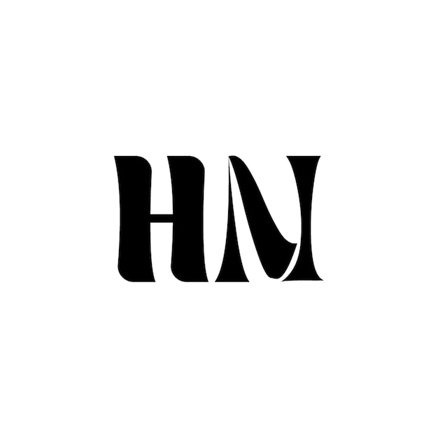 Diseño del logotipo HN monograma letra texto nombre símbolo monocromático logotipo alfabeto carácter logotipo simple