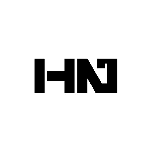 Diseño del logotipo HN monograma letra texto nombre símbolo monocromático logotipo alfabeto carácter logotipo simple