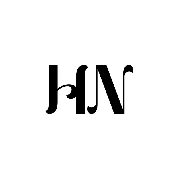 Diseño del logotipo HN monograma letra texto nombre símbolo monocromático logotipo alfabeto carácter logotipo simple