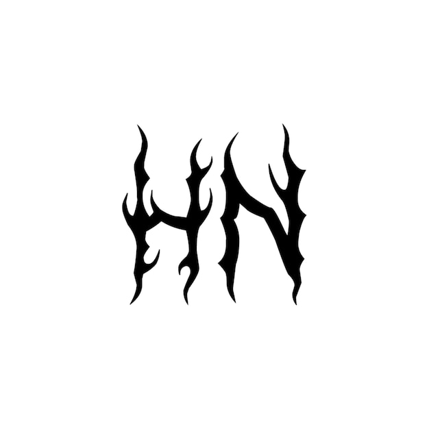 Diseño del logotipo HN monograma letra texto nombre símbolo monocromático logotipo alfabeto carácter logotipo simple
