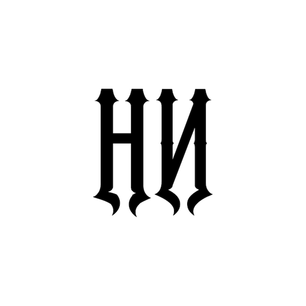 Diseño del logotipo HN monograma letra texto nombre símbolo monocromático logotipo alfabeto carácter logotipo simple