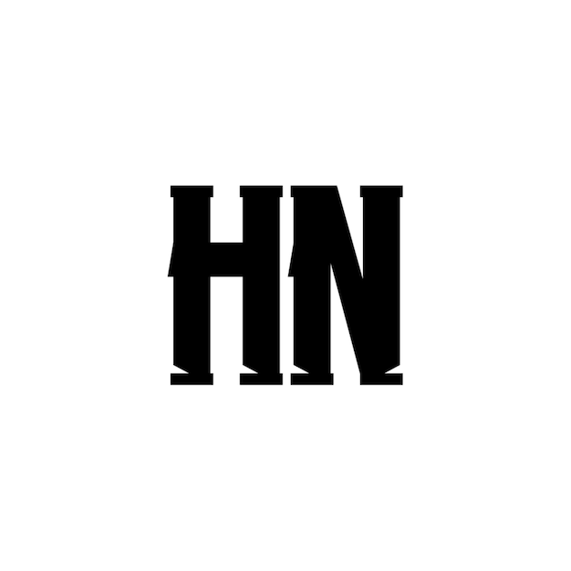 Diseño del logotipo HN monograma letra texto nombre símbolo monocromático logotipo alfabeto carácter logotipo simple