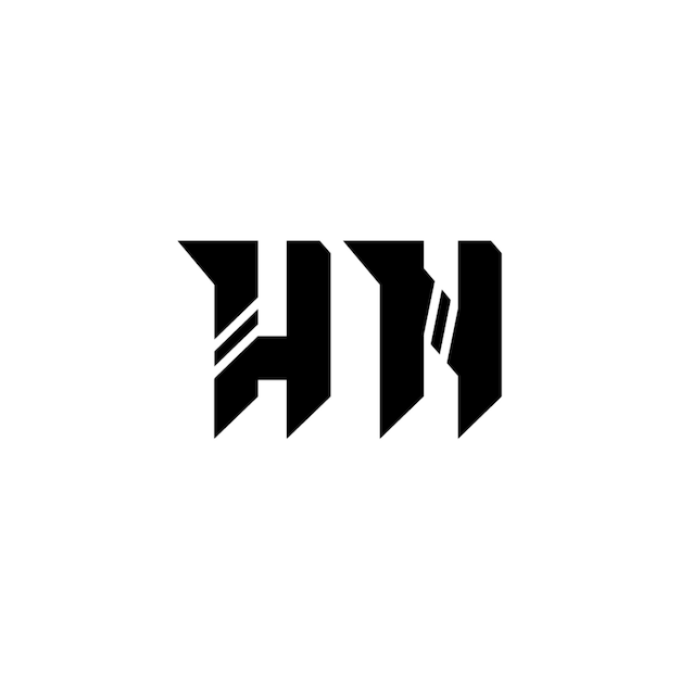 Diseño del logotipo HN monograma letra texto nombre símbolo monocromático logotipo alfabeto carácter logotipo simple