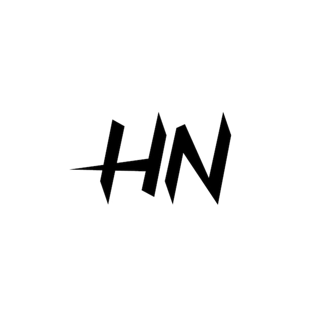 Diseño del logotipo HN monograma letra texto nombre símbolo monocromático logotipo alfabeto carácter logotipo simple