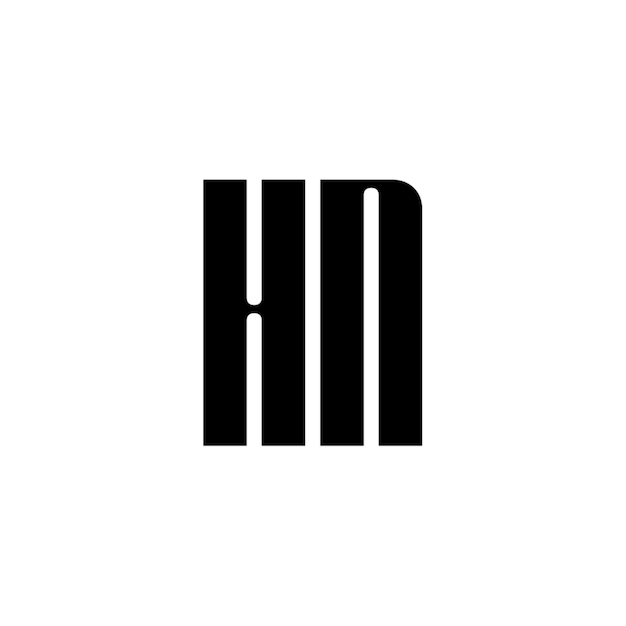 Diseño del logotipo HN monograma letra texto nombre símbolo monocromático logotipo alfabeto carácter logotipo simple