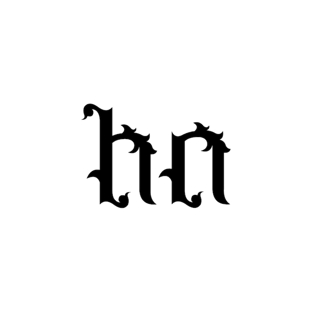 Diseño del logotipo HN monograma letra texto nombre símbolo monocromático logotipo alfabeto carácter logotipo simple
