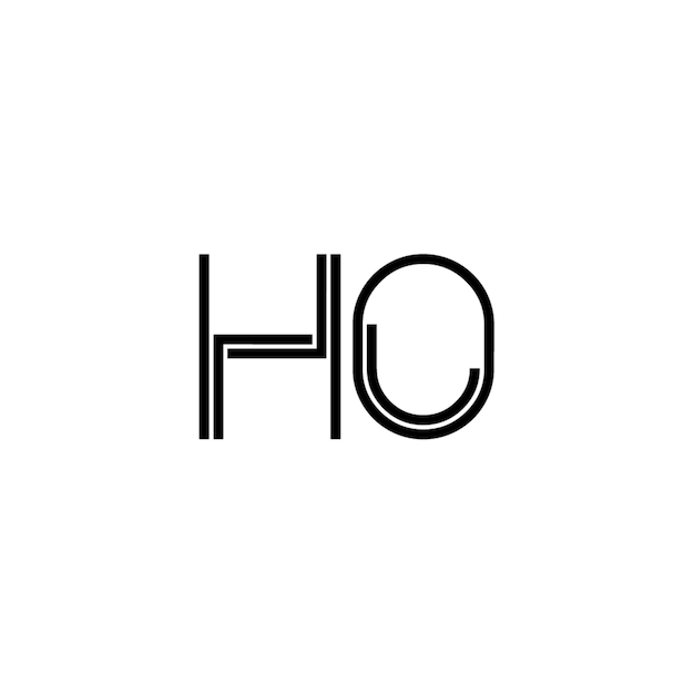 El diseño del logotipo HO monograma letra texto nombre símbolo monocromo logotipo carácter alfabeto logotipo simple