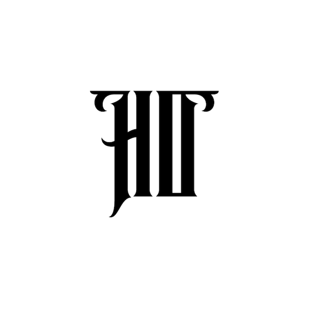 El diseño del logotipo HO monograma letra texto nombre símbolo monocromo logotipo carácter alfabeto logotipo simple