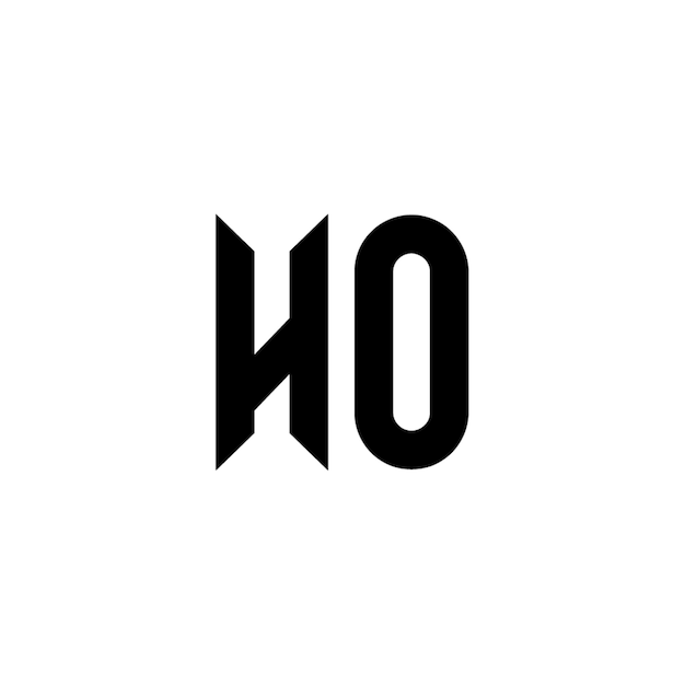 El diseño del logotipo HO monograma letra texto nombre símbolo monocromo logotipo carácter alfabeto logotipo simple