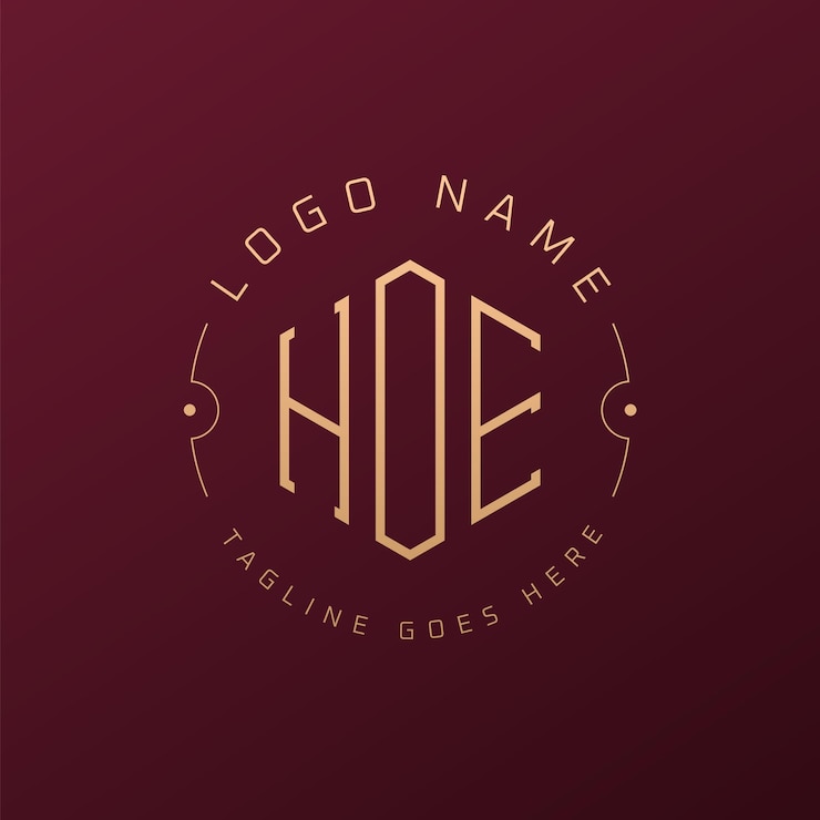 Vector diseño de logotipo hoe de lujo letra elegante hoe monograma logotipo minimalista poligono hoe templata de diseño de logotipo