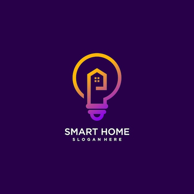 Diseño de logotipo de hogar inteligente con idea de concepto creativo moderno