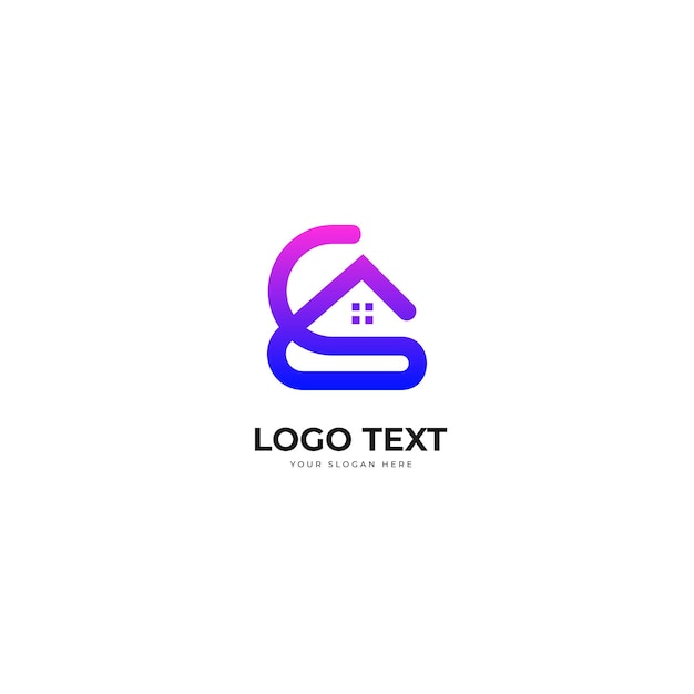 Diseño de logotipo de hogar moderno simple único creativo con diseño de logotipo de letra c