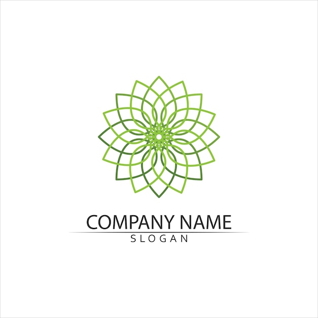 Diseño de logotipo de hoja de árbol verde