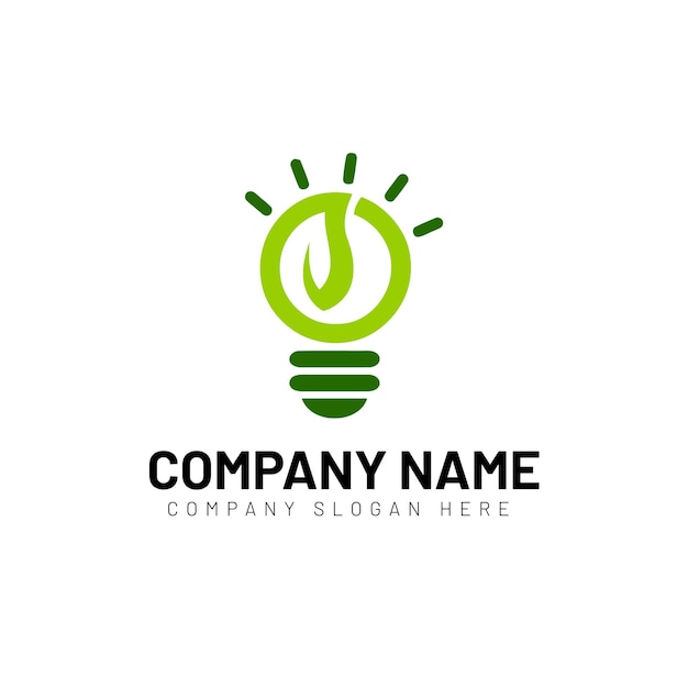 Diseño de logotipo de hoja de bulbo verde creativo