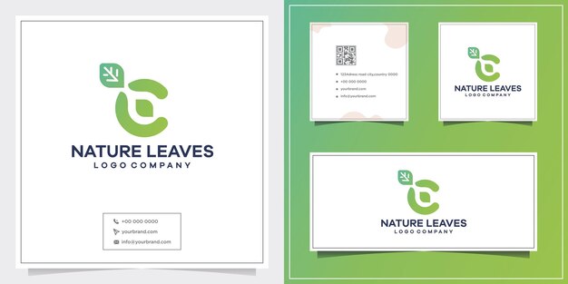 Diseño de logotipo de hoja C para empresa saludable