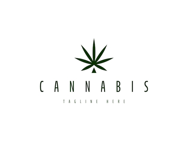 diseño del logotipo de la hoja de cáñamo de marihuana abstracto