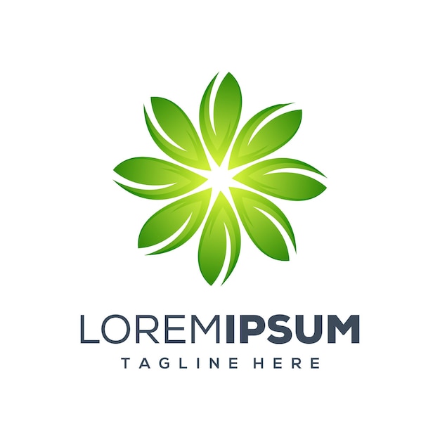 diseño de logotipo de hoja circular