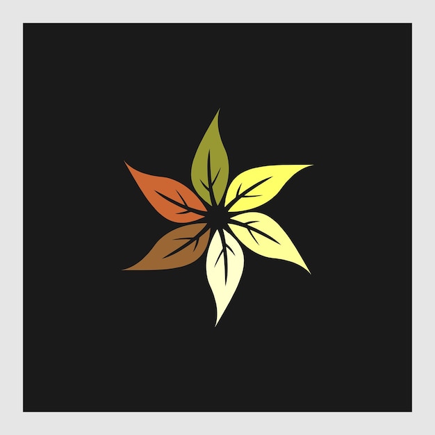 Diseño de logotipo de hoja con combinación de colores única