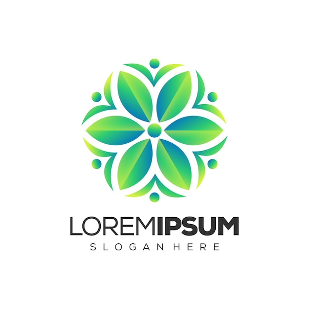 Diseño del logotipo de la hoja de la gente