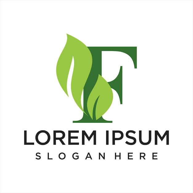 Diseño del logotipo de la hoja de letra concepto simple Vector Premium