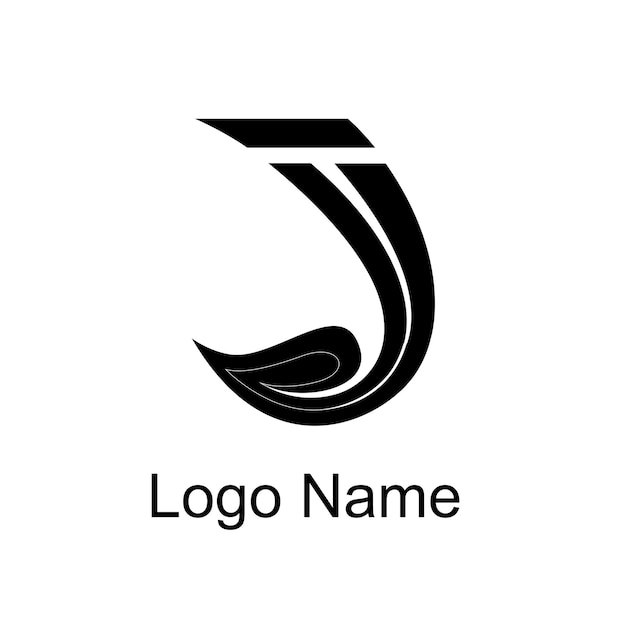 Diseño de logotipo de hoja letra J