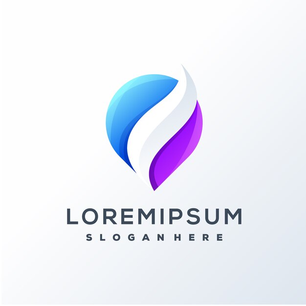 Diseño de logotipo de hoja de pin colorido