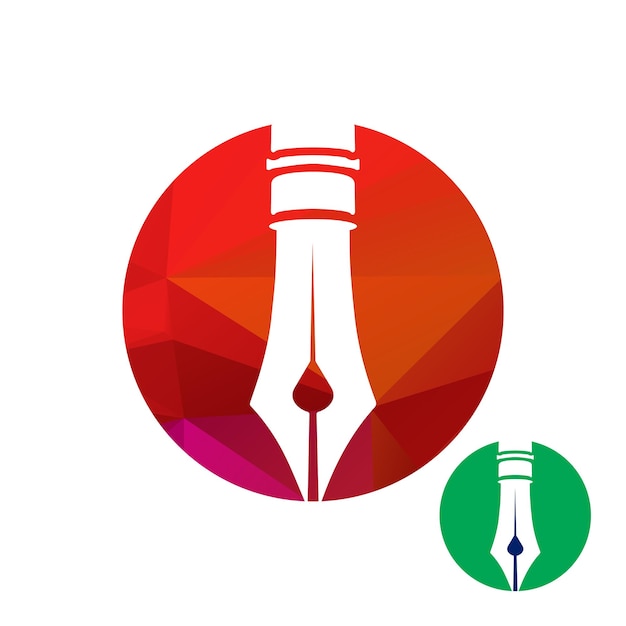 Diseño del logotipo de la hoja de la pluma simple Ilustración vectorial