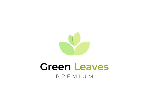 Diseño de logotipo de hoja simple y minimalista. Logotipo de licencia verde