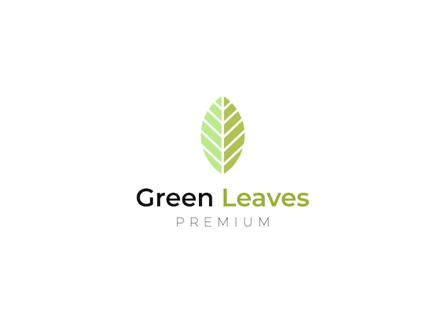 Diseño de logotipo de hoja simple y minimalista. Logotipo de licencia verde