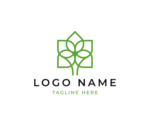 Diseño de logotipo de hoja de trébol abstracto