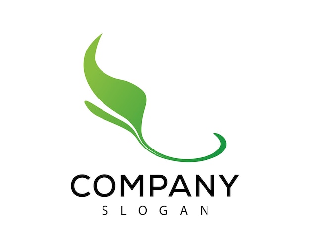 diseño del logotipo de la hoja vectorial