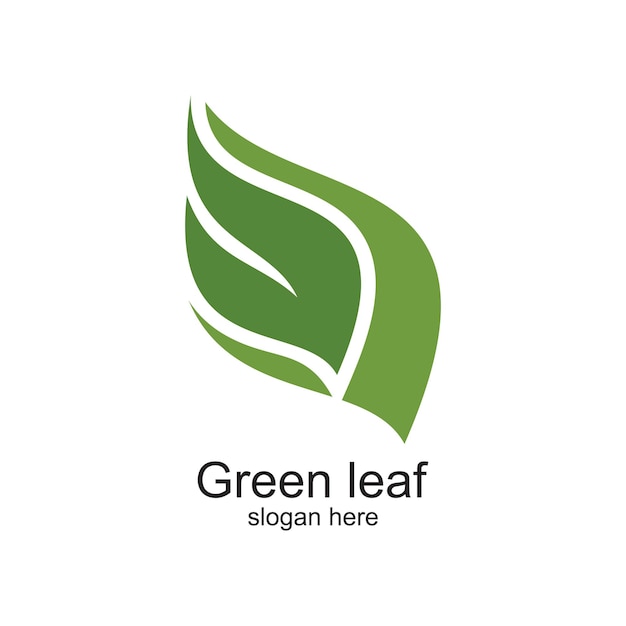 Diseño del logotipo de la hoja verde concepto simple Vector Premium