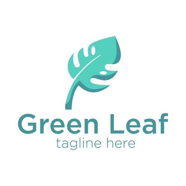 diseño del logotipo de la hoja verde