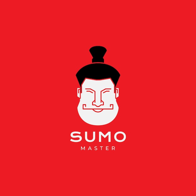 Diseño de logotipo de hombre de sumo de cara