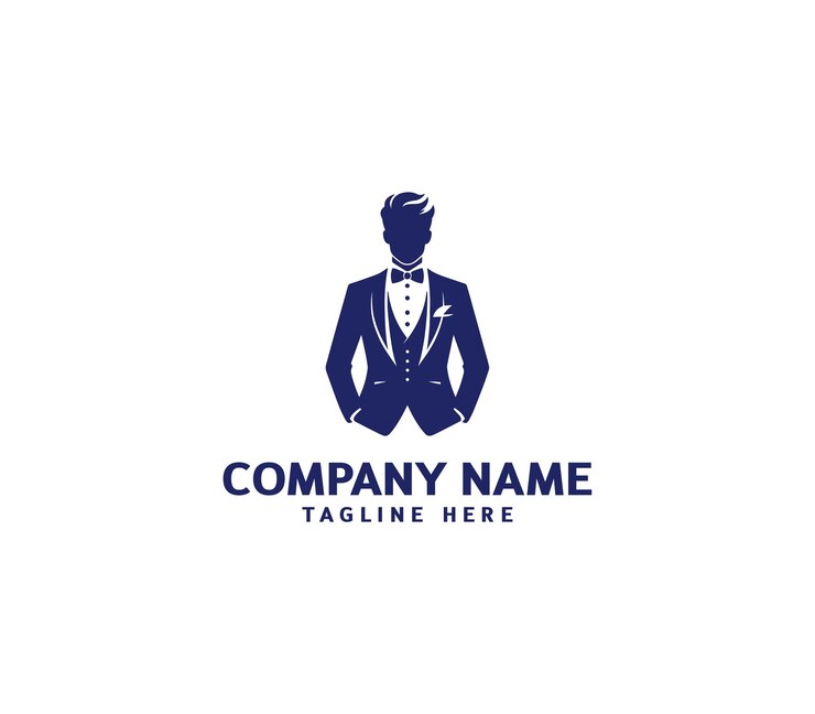 El diseño del logotipo de los hombres de smoking vectorial El traje de smoking de caballero El traje de caballero