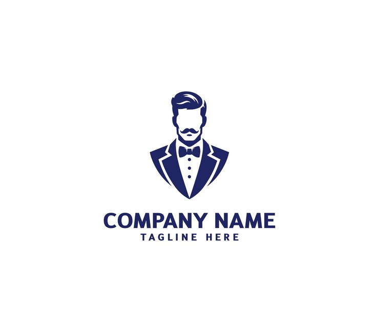 El diseño del logotipo de los hombres de smoking vectorial El traje de smoking de caballero El traje de caballero