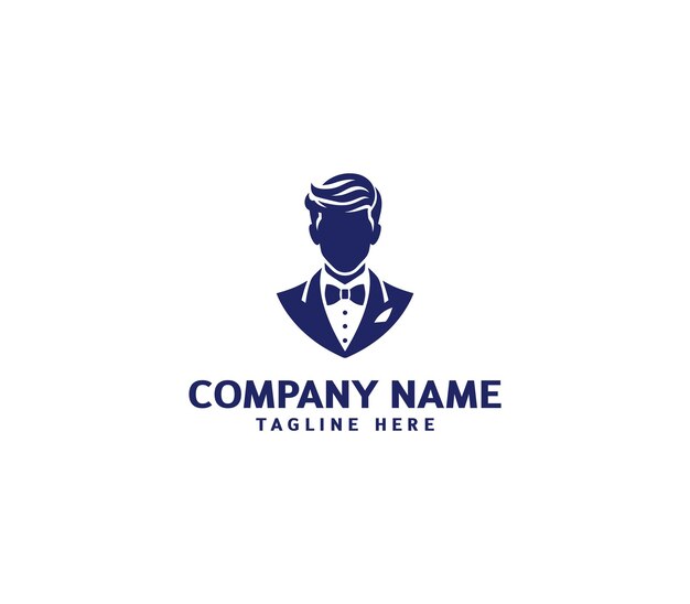 El diseño del logotipo de los hombres de smoking vectorial El traje de smoking de caballero El traje de caballero