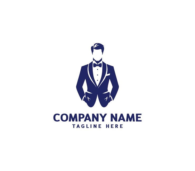 El diseño del logotipo de los hombres de smoking vectorial El traje de smoking de caballero El traje de caballero