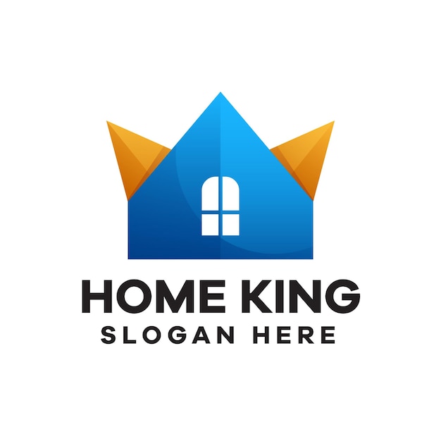 Diseño de logotipo Home King Gradient