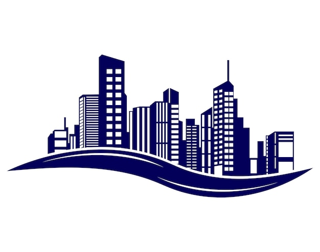 Diseño del logotipo del horizonte web. Concepto de logotipo urbano, urbano y de construcción.