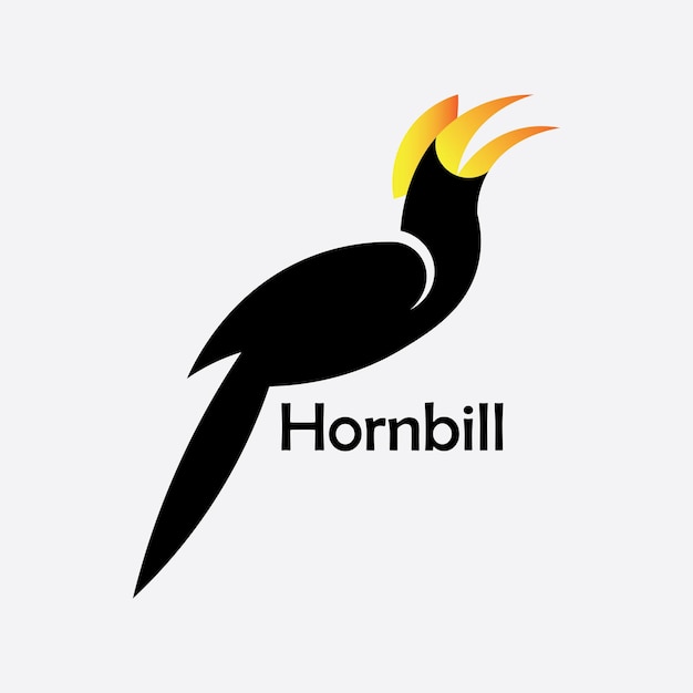 Diseño de logotipo Hornbill con color minimalista.