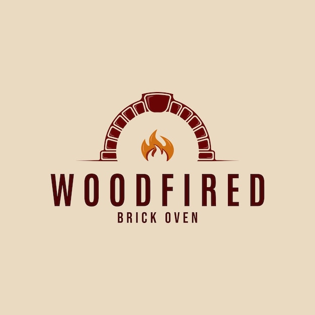 diseño de logotipo de horno a leña plantilla de diseño de ilustración gráfica vectorial