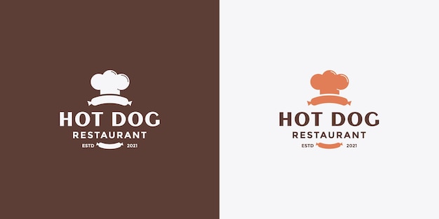 Diseño de logotipo de hot dog minimalista para su restaurante de negocios.