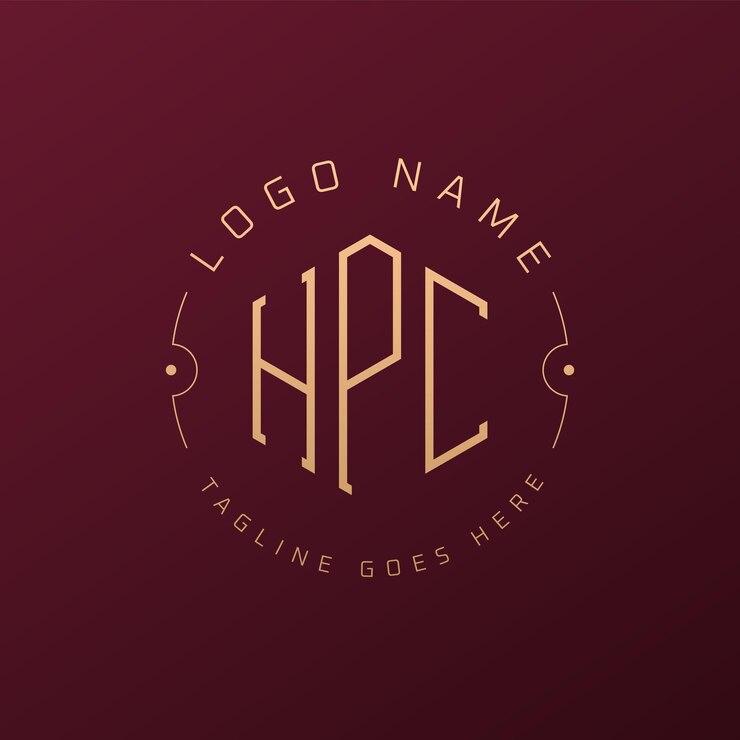 Vector diseño de logotipo de hpc de lujo letra elegante hpc monograma logotipo minimalista polígono plantilla de diseño de logotipo hpc