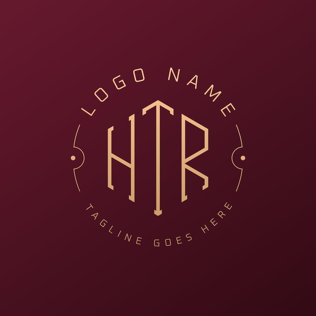 Diseño de logotipo de HTR de lujo Letra elegante HTR Monograma Logotipo minimalista Poligono Template de diseño de logotipo HTR