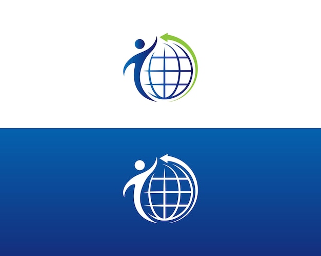 Diseño del logotipo de Human World Finance: Símbolo de crecimiento conectado, flecha, icono de inversión, plantilla vectorial