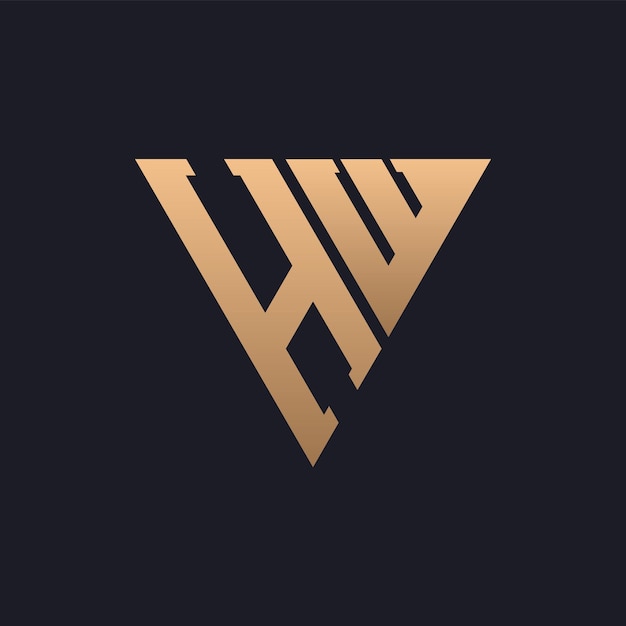 Diseño de logotipo HW Moderno Minimal Elegante y lujoso Logotipo HW Elegante Triángulo Monograma Letra Diseño de Logo HW para la identidad empresarial corporativa de la marca